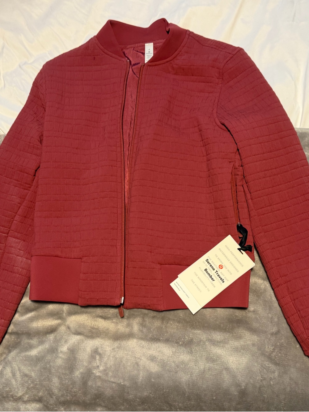 Lululemon Serene travels Quilted Bomber Jacket